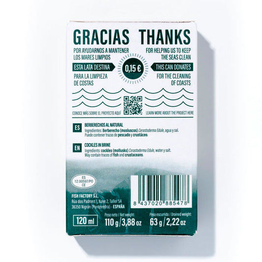 Coques à l'état naturel 50/60 pence