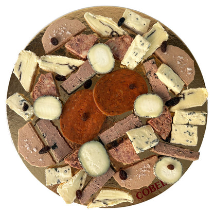 Tray of pates and spreadable cheeses