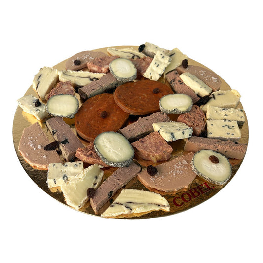 Tray of pates and spreadable cheeses